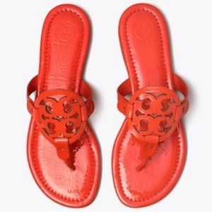 •RARE•Bright Samba Orange Tory Burch Miller Sandals